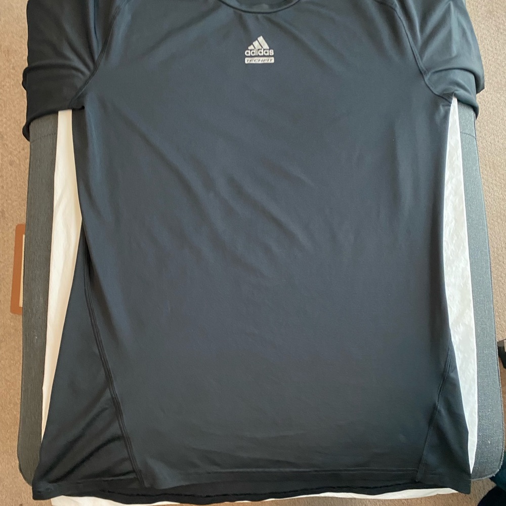 ADIDAS 🕶 Tech-Fit Clima Lite Compression BLACK Short Sleeve -MENS Size: XL 🕶⚡️